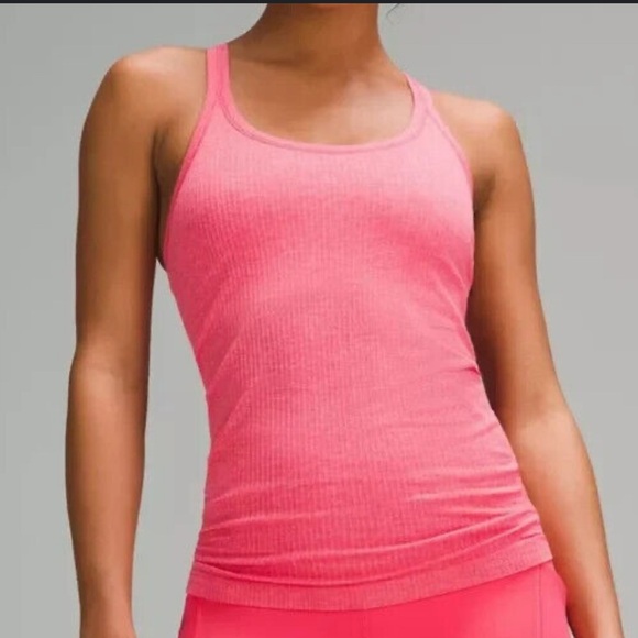 Lululemon Ebb to the Street Pink Ribbed Tank Top - Picture 1 of 5